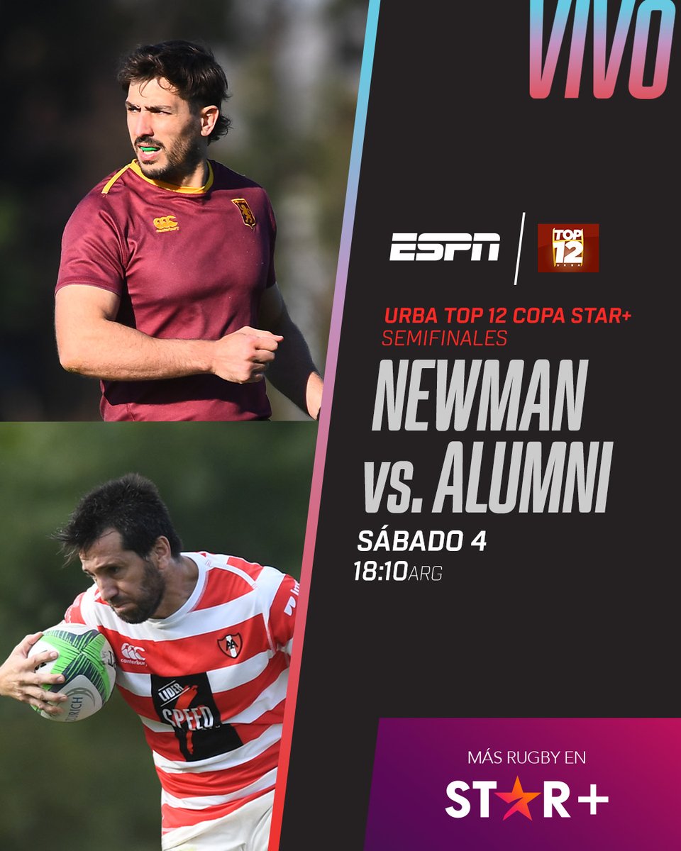 🙌🏽 Newman y Alumni, por un lugar en la gran final del #URBATop12. 📆 Sábado 4 ⏰ 18:10 ARG ⭐ @StarPlusLA 📺 ESPN 2 🎤 @AlejandroCoccia - @albanesediego - @macablasi - @almejunfede #ESPNEnStarPlus