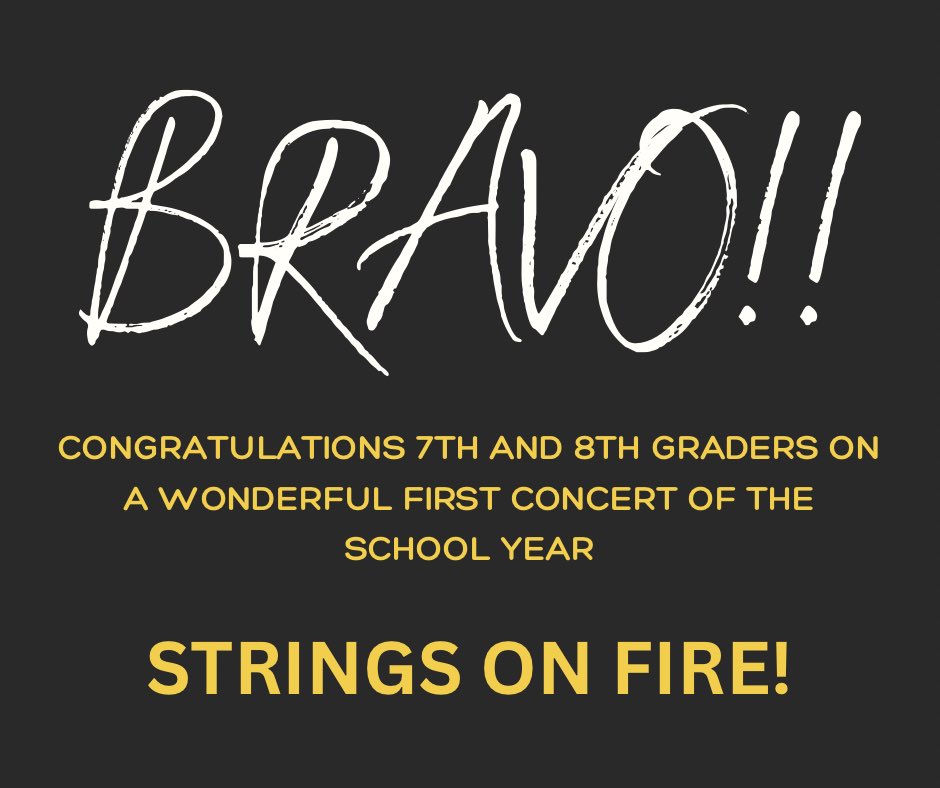 Congratulations on a great first concert 7th and 8th graders🎶
Strings On Fire🎻