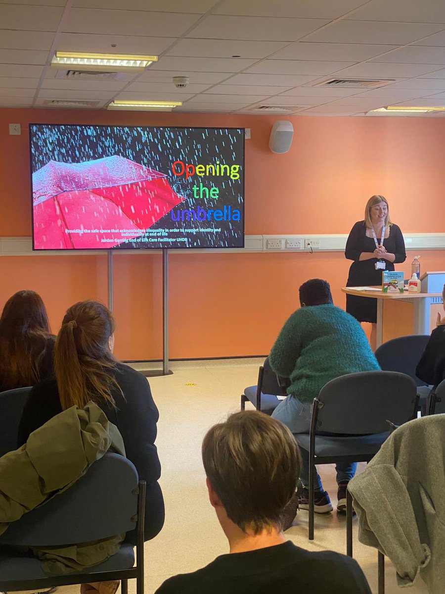 Jorden Gerring (She/Her) 🏳️🌈 (@jordengerring) on Twitter photo My session on the inequality that people in the LGBTQ+ community may face and how as professionals we can support their identity at end of life.
Amazing response from this room of professionals, which I hope has helped them to know how to open the umbrella🏳️🌈☔️🏳️⚧️<a href="/UHDBPride/">UHDB Pride Network (LGBTQIA+)</a> My session on the inequality that people in the LGBTQ+ community may face and how as professionals we can support their identity at end of life.
Amazing response from this room of professionals, which I hope has helped them to know how to open the umbrella🏳️🌈☔️🏳️⚧️<a href="/UHDBPride/">UHDB Pride Network (LGBTQIA+)</a>