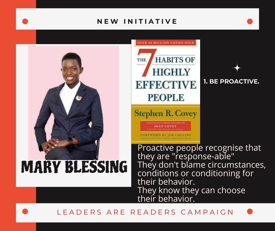 The reading culture in Africa is very low across all age groups. Material deemed non-educational eg novels, magazines,newspapers and other books have minimal readership. We can change this narrative. Here is @MaryBlessed2023 as she takes us thru 7 HABITS OF HIGHLY EFFECTIVE PIPO.