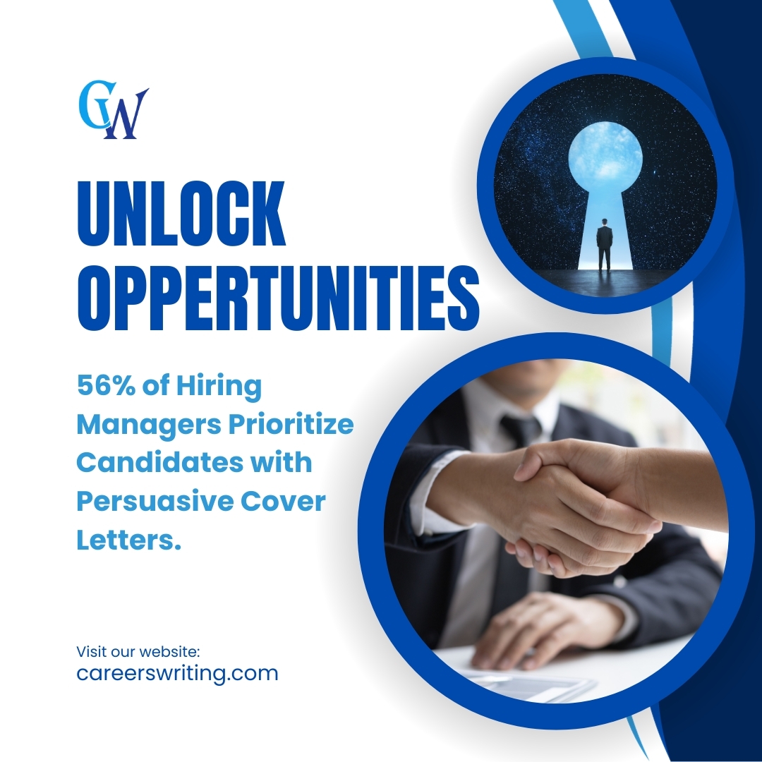 Unlock Your Potential!🚀
Join the 56% of Candidates Prioritized by Hiring Managers with Our Persuasive Cover Letters!

#careerswriting #jobsearchsuccess 
#hiringmanagers #usa #careeradvancement #standout #coverletter #resumes #job
