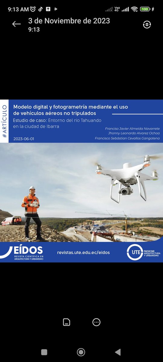 #Artículo | Los drones están transformando la planificación urbana. La investigación revela cómo se logra un Modelo Digital del Terreno de calidad y el desarrollo del proyecto 'El Parque Lineal del Río Tahuando'
n9.cl/4qdaz
#Ingeniería #Arquitectura #Drones #FAU #UTE