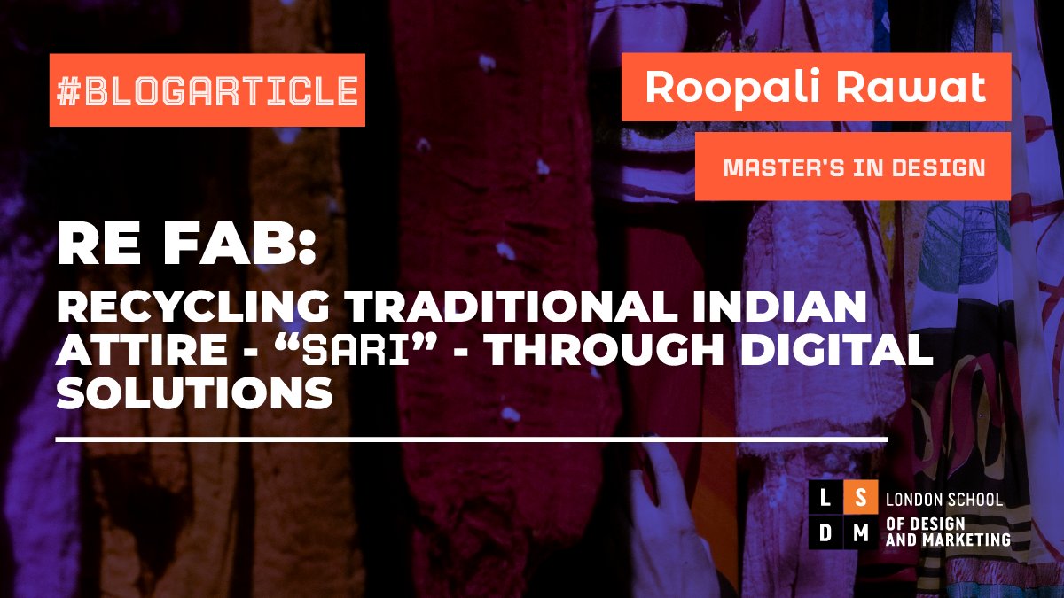 LSDMLondon's tweet image. 📢 New Article!
Dive into the world of recycling old saris and learn how technology and co-design can transform them into new, sustainable products 🧵
Full article here 🔗 bit.ly/3SwbGg1
#LSDM #BlogArticle #StudentsProjects #Design #Sari #SustainableFashion
