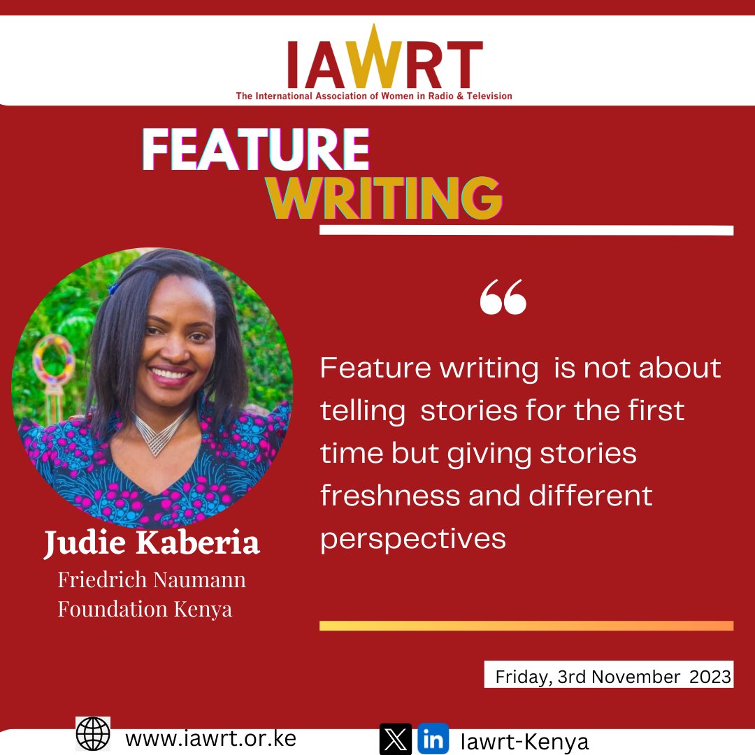 Feature writing is not about telling stories for the first time but giving stories freshness and different perspectives ~<a href="/Judiekaberia/">Judie Kaberia</a> 

#FeatureWriting