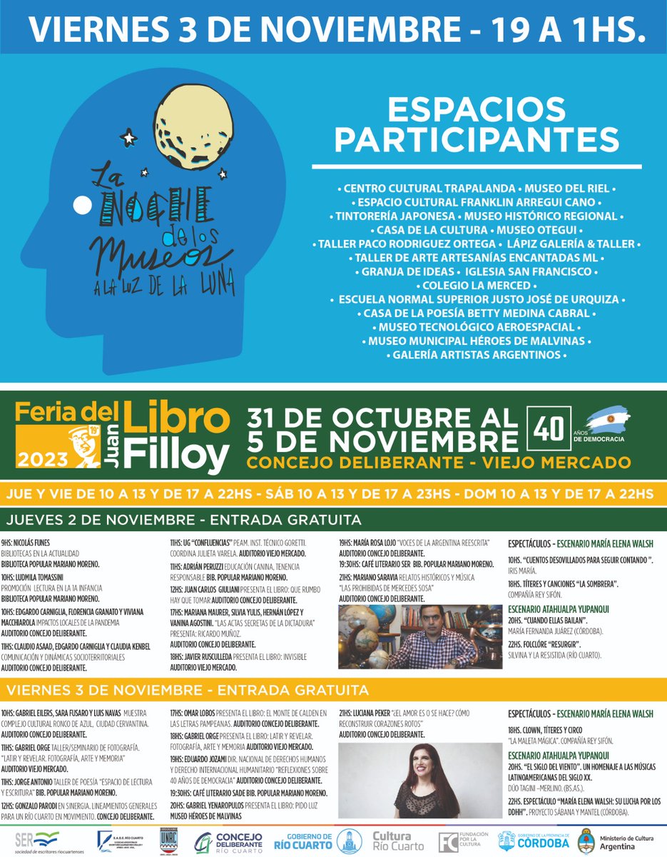 PabloValerioBe1's tweet photo. 📢Tenemos el agrado de compartir la actividad a realizarse hoy desde las 19:00 hs hasta la 1:00 hs por parte de nuestra integrante del Área Educación del @RioCivico, la docente y Artista Plástica local María Laura González.
✅Esta muestra de su Taller Artesanías Encantadas será https://t.co/HeQgTZGK6X