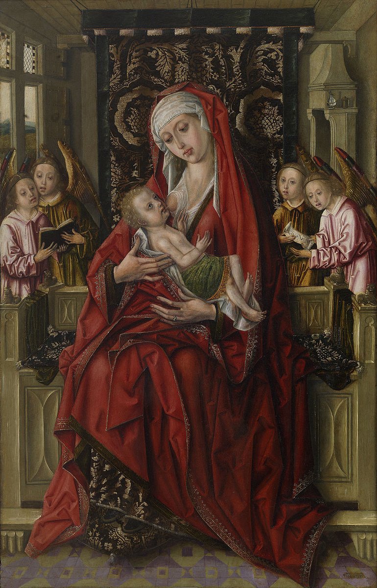 ColeccionMMoret's tweet photo. ¿Qué se oculta detrás del repinte negro que cubre el fondo de la Madonna Durán de #Weyden? ¿Una hornacina de piedra? ¿Un paño de oro? Quizás la Virgen que corona el retablo de la Capilla del Condestable don Álvaro de Luna en la Catedral de Toledo pueda darnos alguna pista. https://t.co/LYyd2E1IMV