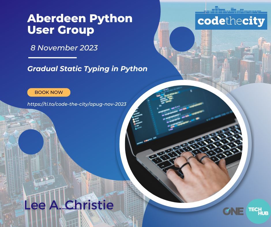 codethecity's tweet image. On Wednesday at @pythonaberdeen, we'll have Dr Lee Christie who will be speaking about Gradual Static Typing in Python. Learn how to start using type hints, and why it's good for your coding practice. buff.ly/49hjcRw
#coding #programming#python #programming #Aberdeen