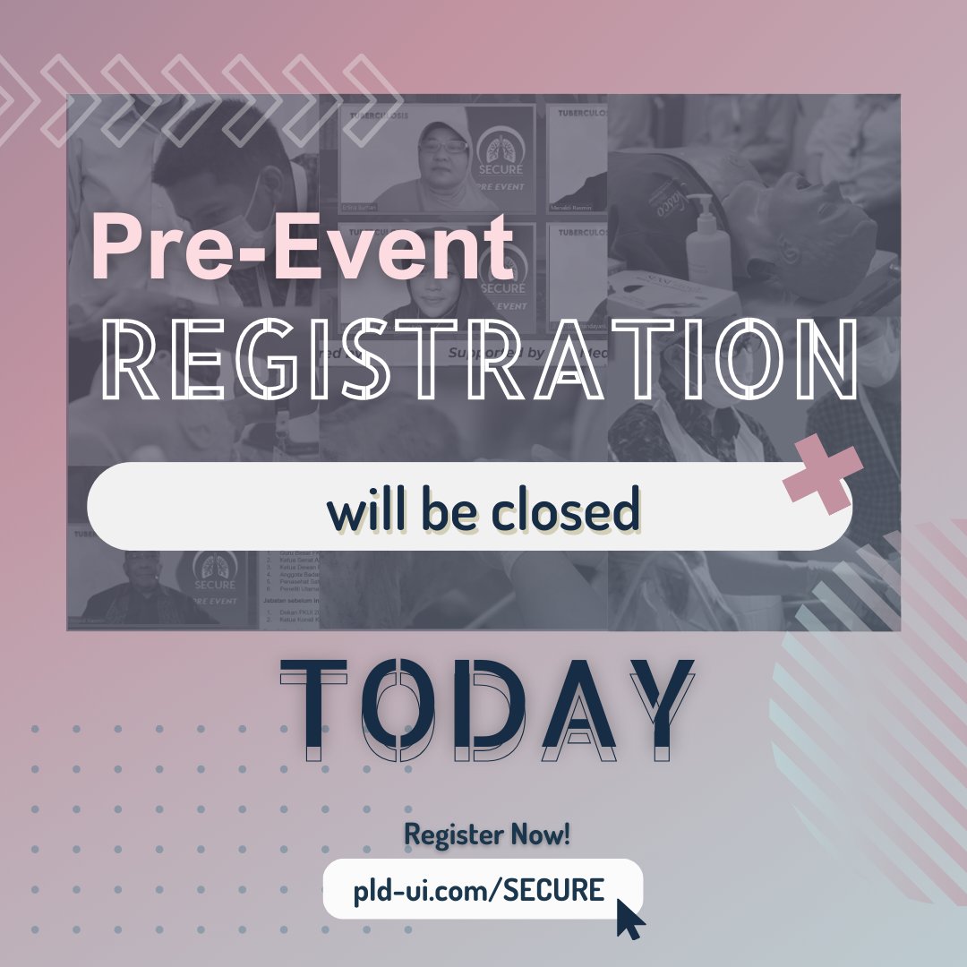 secure_fkui's tweet photo. [SECURE 2023: LAST DAY PRE-EVENT REGISTRATION]

Pre-Event late bird registration will be closed today, November 3rd 2023 at 23.59 (GMT+7). Go SECURE your tickets now!

Registration link: https://t.co/luPbZEwPJo https://t.co/2yg4DThHAI