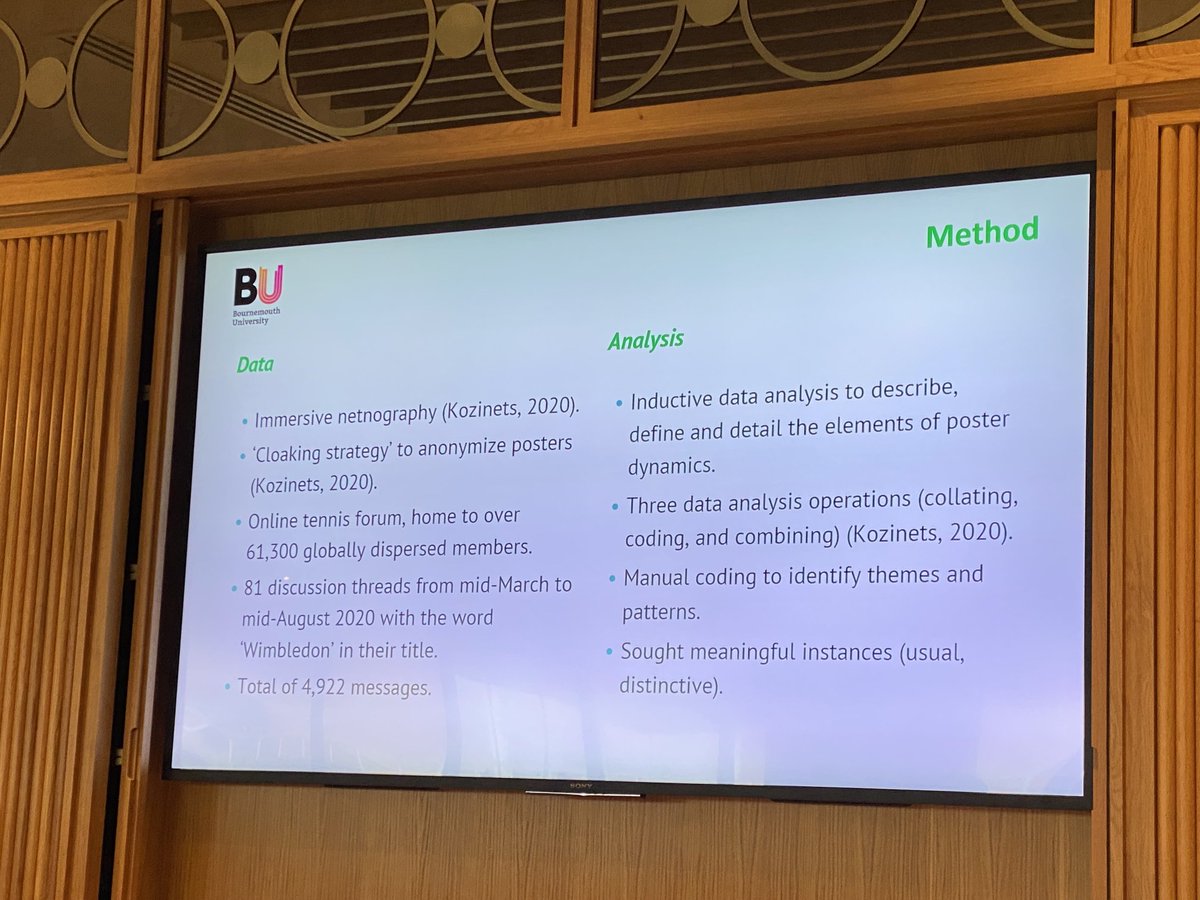 LawTechGadget's tweet photo. And now … from ⁦@bournemouthuni⁩ Dr Nadia Ayer speaking at the #TennisHistoryConference on the role of online communities and their emotions in wake of @wimbledon cancellation during pandemic ⁦@KatharineMCox⁩ #THC23 @bu_research https://t.co/NkM7VrKZ0O