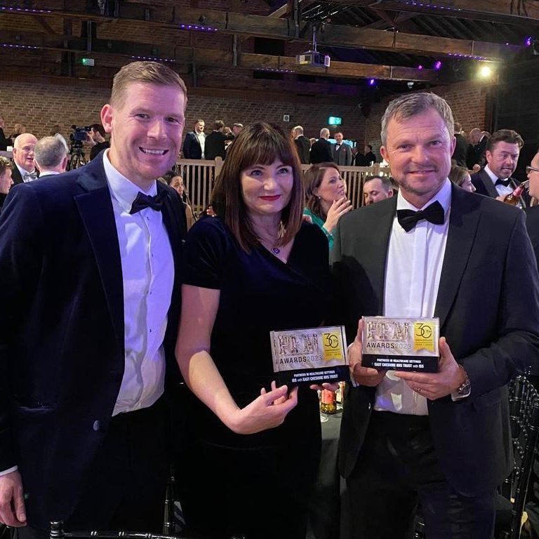 EastCheshireNHS's tweet photo. 🏆 Congratulations to the Estates and Facilities team who were winners at the Premises and Facilities Management Awards (PFM) 2023 this week! 

Working alongside ISS, the team were winners in the ‘Partners in Healthcare Settings’ category. 👏

@PFM_Magazine https://t.co/SON6YjJkNR