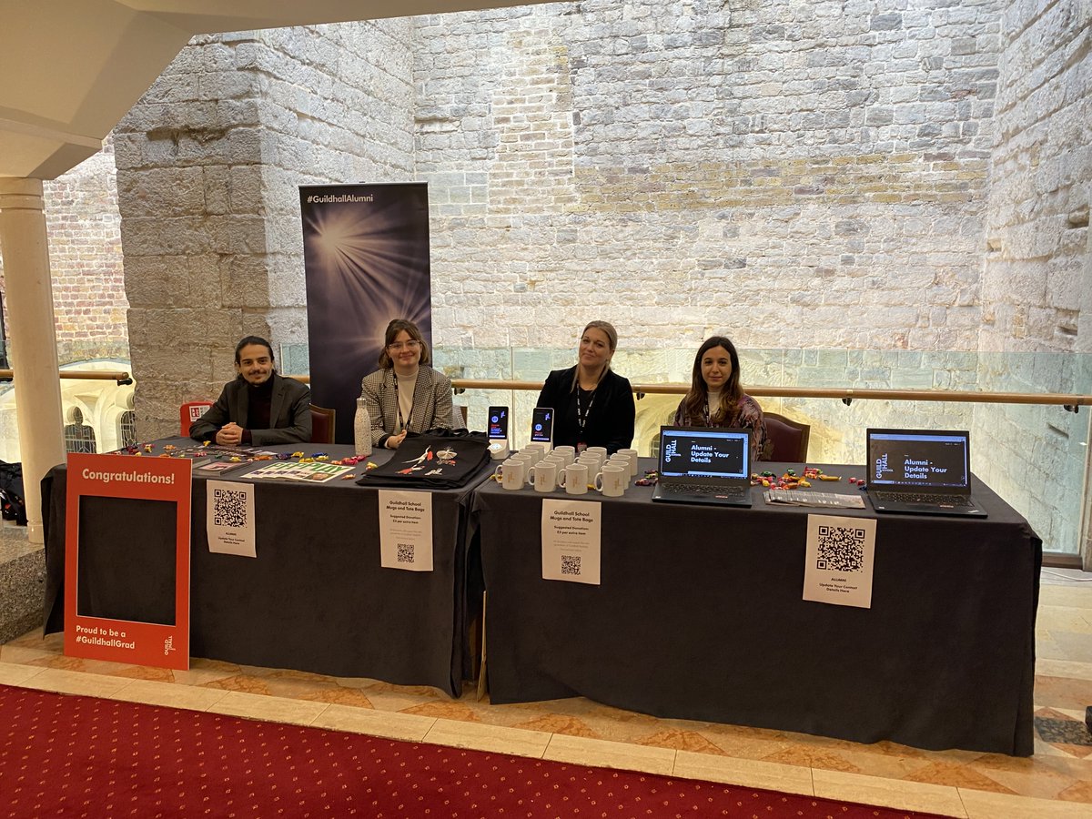 GuildhallAlumni's tweet photo. Our weekly career post will go out next week as today we are celebrating our incredible @GuildhallSchool Graduates! 🎓
👋If you're graduating today come and say hello to the team! #GuildhallGrad https://t.co/hQ8GK6FpM9
