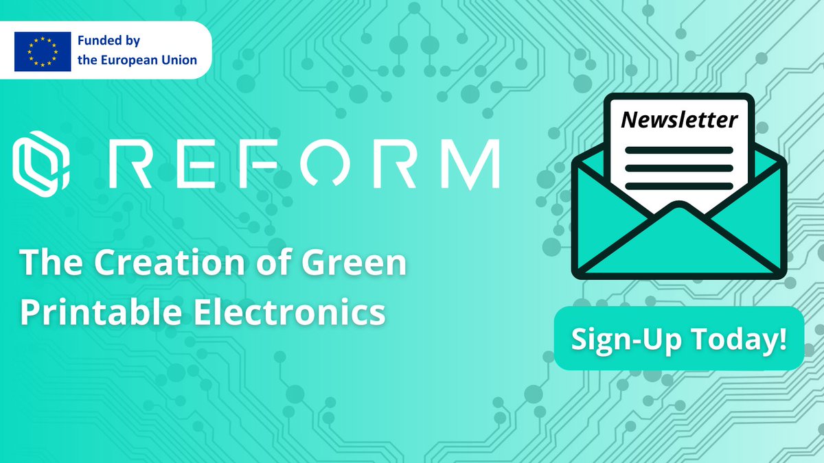 reformprojecteu's tweet image. 📢 Have you subscribed to the #ReformProject Newsletter yet? 

The second edition of the REFORM Project newsletter will include; 

📰 Hand-picked articles from the world of #PrintedElectronics 

📈 Updates on our progress. 📨

Subscribe 👉 reform-project.eu