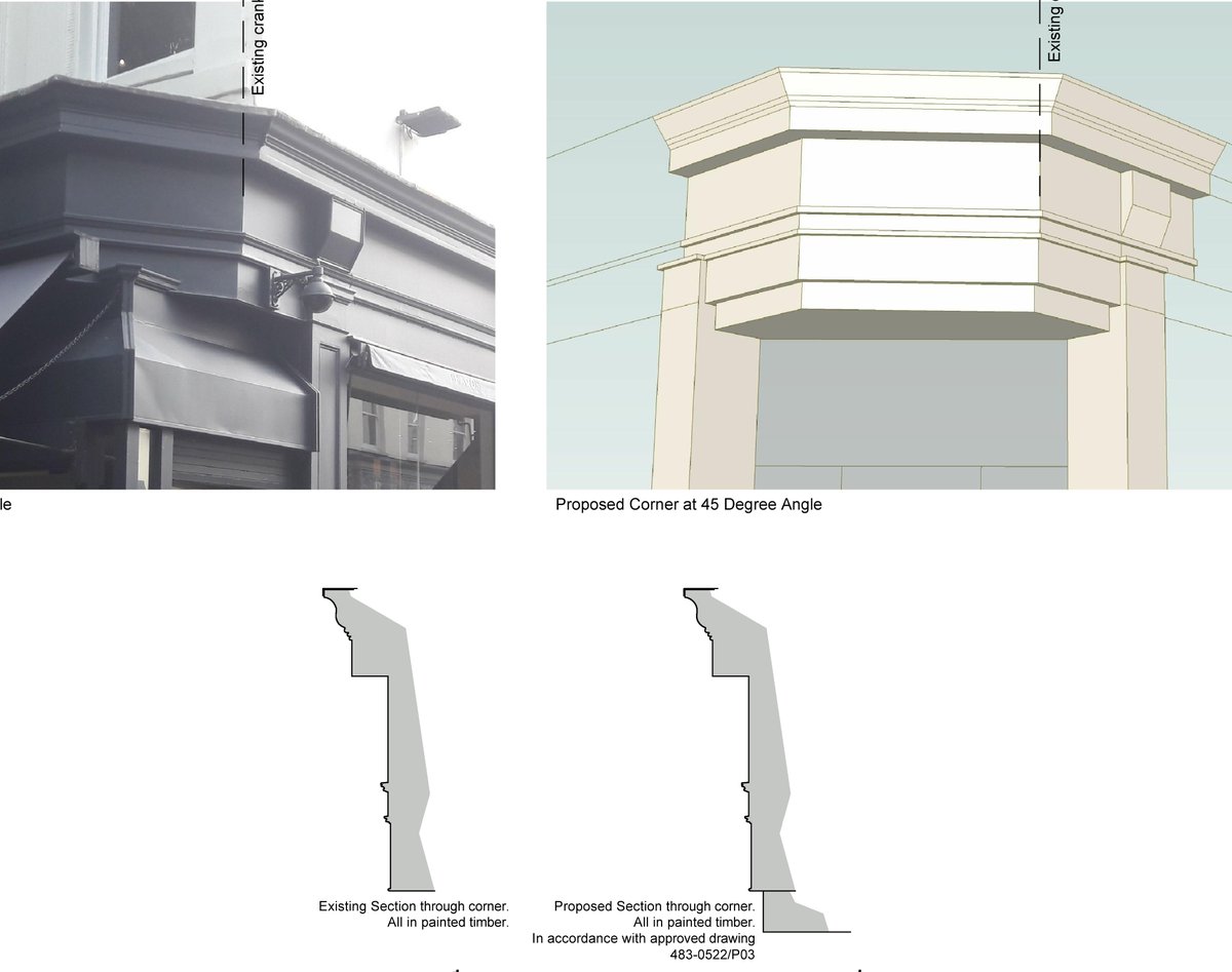 A sketch for the Conservation officer to explain the corner change.