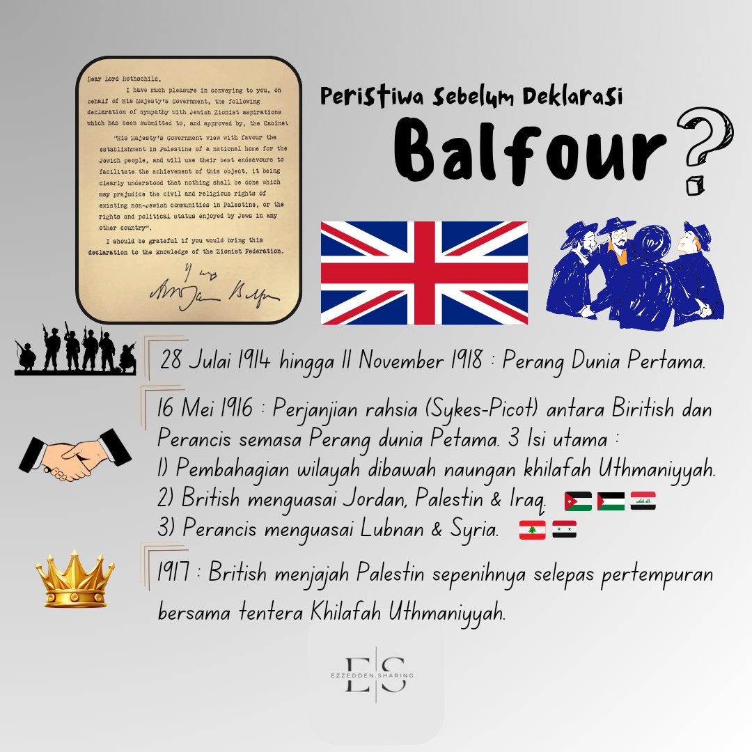 Izzuddin_ES's tweet photo. 2 November 2023 : Memperingati 106 tahun, tarikh sebuah deklarasi melibatkan negara suci Palestin yang memberi 'lesen' kepada musuh-musuh Islam melakukan tekanan kepada umat Islam dari sekecil-kecil kekerasan hingga ke sebesar-sebesar penindasan. https://t.co/E7EuWxu5lx
