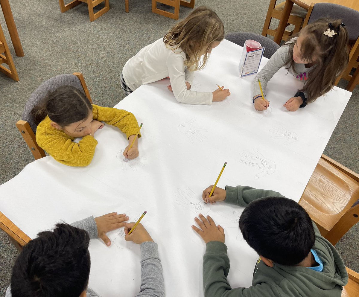 MrsSpatzek's tweet photo. Congress Park’s Traveling Mural project is underway. This year we are recognizing Peter Reynold’s 20th anniversary of The Dot in our piece and learning about our world. #travelingmural #cplearns https://t.co/0Fw7mtXFU3