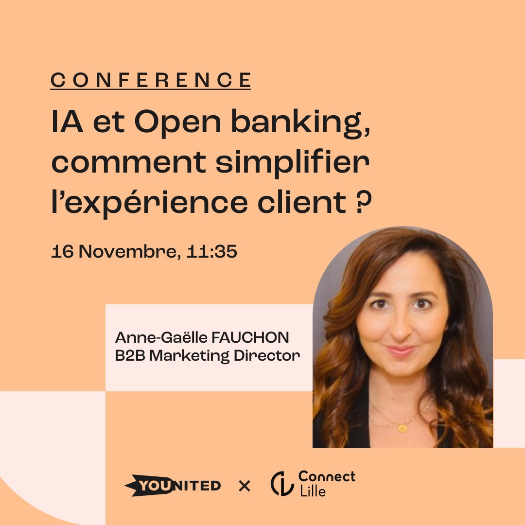 Younited (@younited) on Twitter photo Découvrez comment l'IA et l'Open Banking réinventent l'expérience client ! Rejoignez-nous à #ConnectLille le 16 novembre pour en discuter avec notre Directrice Marketing B2B, <a href="/AnaFauchon/">Anne-Gaëlle Fauchon</a>. #YounitedPay #IA #OpenBanking Découvrez comment l'IA et l'Open Banking réinventent l'expérience client ! Rejoignez-nous à #ConnectLille le 16 novembre pour en discuter avec notre Directrice Marketing B2B, <a href="/AnaFauchon/">Anne-Gaëlle Fauchon</a>. #YounitedPay #IA #OpenBanking