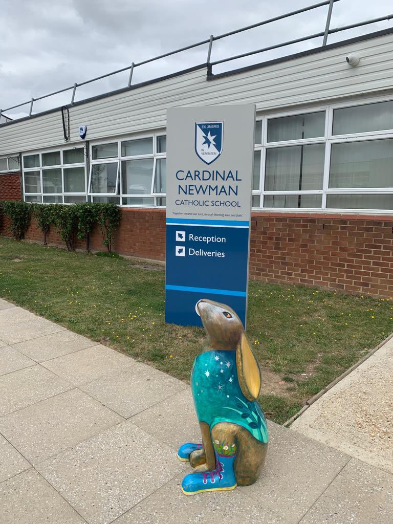 Our baby sculptures have spent the week at <a href="/CNSLuton/">Cardinal Newman</a> so I could share the work of <a href="/KeechHospice/">Keech Hospice</a> and the news of the <a href="/shorttail_trail/">The Short Tail Trail</a> 
It’s has been wonderful to meet so many students &amp; staff. I am looking forward to seeing your designs &amp; ideas! 🐢🐇