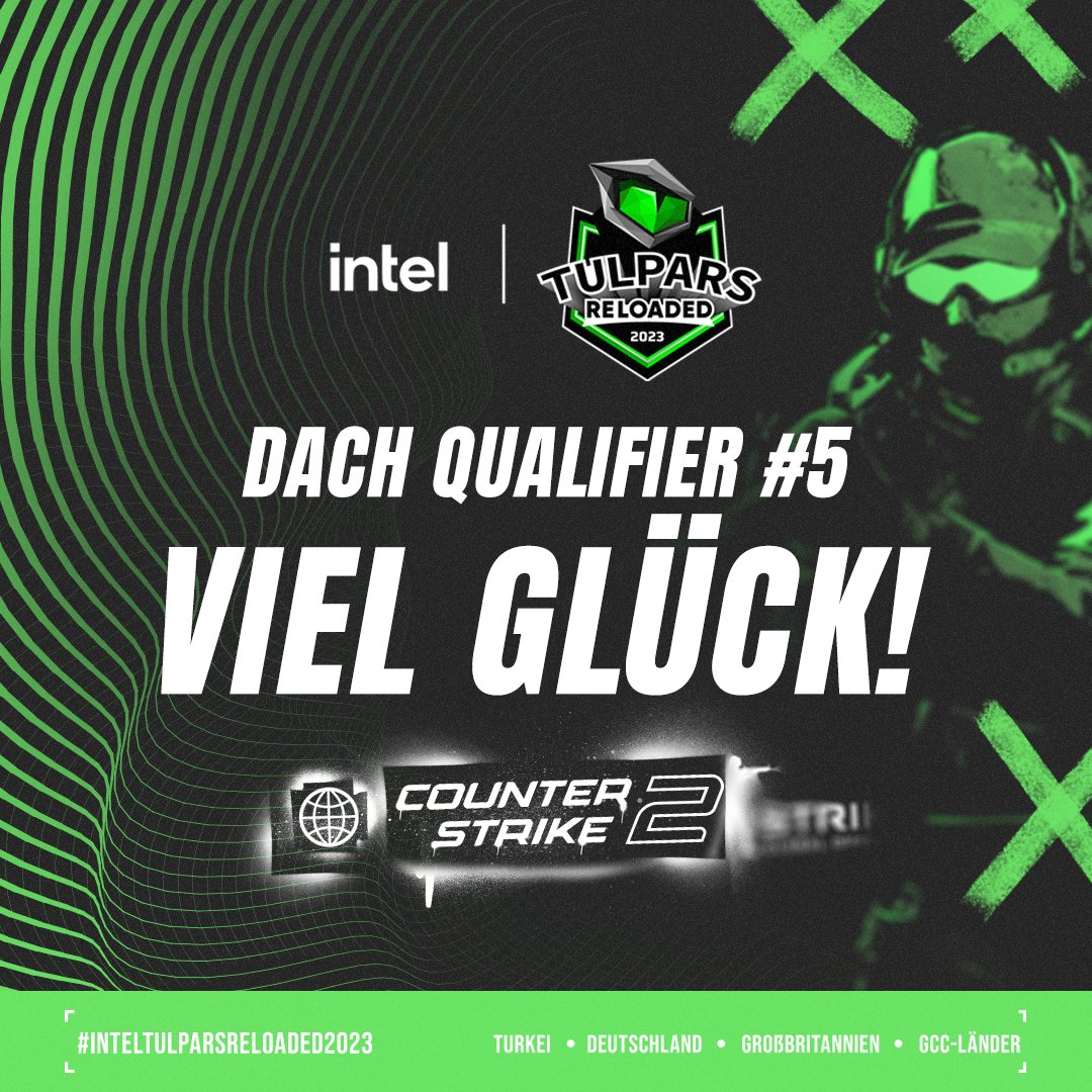 Das #IntelTulparsReloaded 2023 #CS2 Turnier wird morgen mit seinem fünften DACH-Qualifikationsspiel fortgesetzt. Viel Glück an alle Teams auf ihrem Weg zum Preispool von $24.000.

Du willst teilnehmen? Melde dich hier an 👇
bit.ly/ReloadedTourna…

#tulparnotebook #Intel