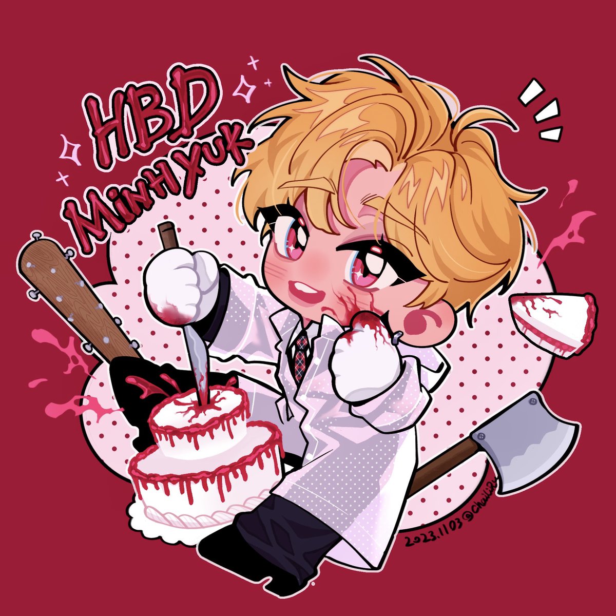 #HBDtoMINHYUK
#민혁이의_그림이시작된날1103
 生日快乐🎂 好想米妞…