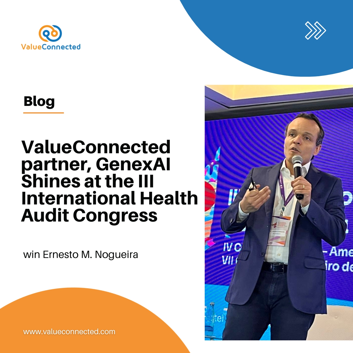 ValueConnected's tweet photo. GenexAI, ValueConnected's partner, revolutionised Brazil's III International Health Audit Congress earlier this year. ⚡

🌐 Find out more by reading the entire article. 
Get in touch to learn more.

#AI #ArtificialIntelliegence #MedTech #Healthcare

https://t.co/mxNNJDW6kc https://t.co/sQ9LdBYIsw