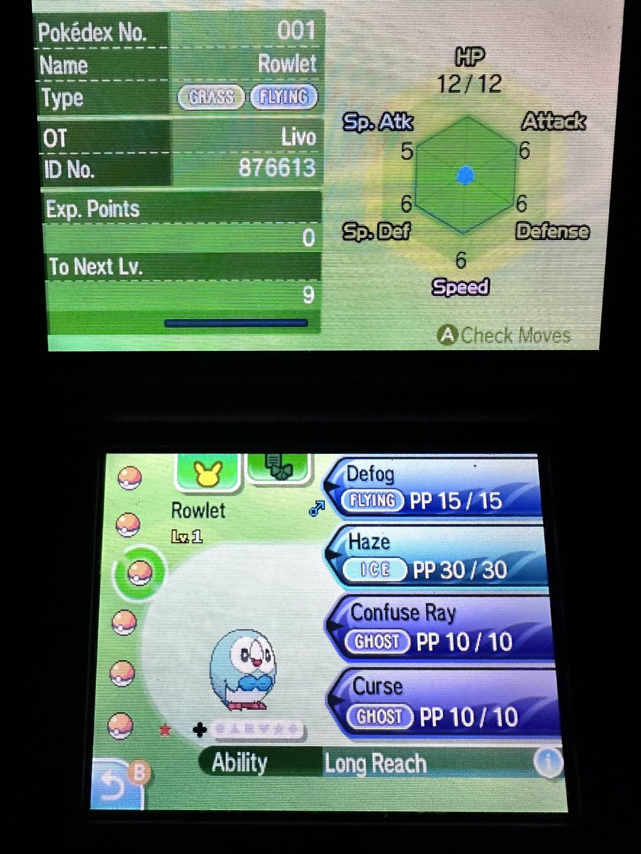 AceTrainerLuke's tweet photo. BOOMπ₯ just hatched shiny Rowlet! Project I started back in April and forgot about. Satisfying to finish it.
4IVs, Hidden Ability and 4 egg moves.
Very happy π going to train up, get ribbons and move into later Gens.
#Pokemon #ShinyPokemon #PokemonBreeding #PokemonMoon https://t.co/ieGYuW10bO