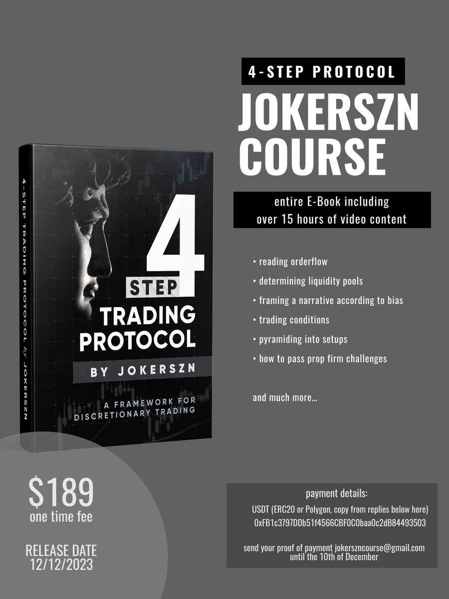 4-STEP TRADING PROTOCOL

giving you all the knowledge to dominate financial markets

combining discretionary trading with a rule-based approach

payment details below this post