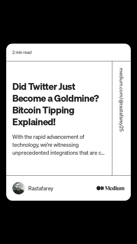 dora8157's tweet image. Read this story from Rastafarey on Medium: medium.com/@rastafarey25/…

#BitcoinTippingFeature  #Cryptocurrencyintegration  #OnlineMonetization   #DigitalCurrency   #cryptocurrencytrading