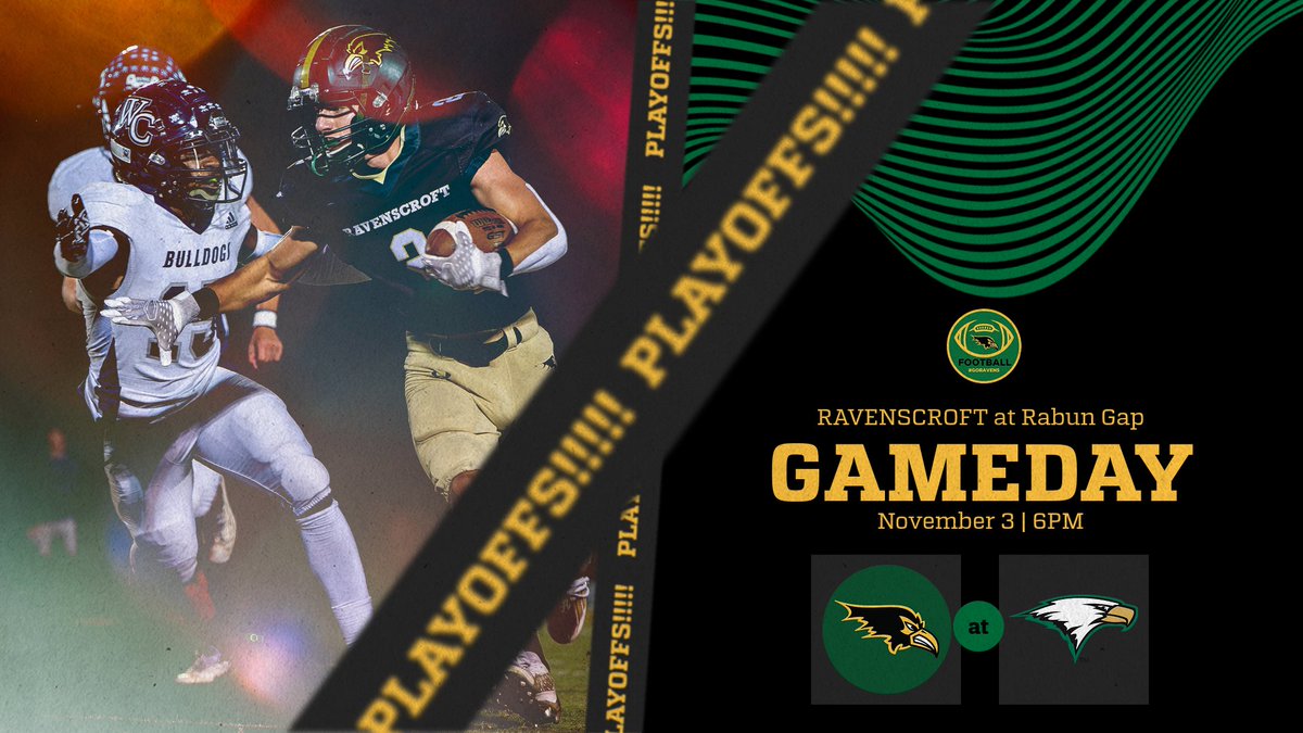 Ravenscroft Football (@ravens_fb1862) on Twitter photo 🚨GAMEDAY - PLAYOFFS‼️
🏟️Zavala Family Stadium
🕛6 PM
🆚 Rabun Gap-Nacoochee
#WeR53 🚨GAMEDAY - PLAYOFFS‼️
🏟️Zavala Family Stadium
🕛6 PM
🆚 Rabun Gap-Nacoochee
#WeR53