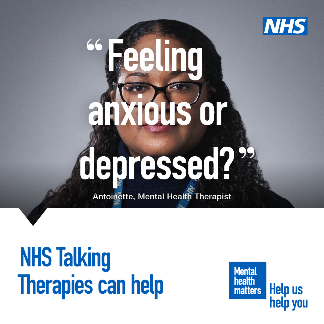 Feelings of anxiety and depression can affect us all. This #InternationalStressAwarenessWeek, if you need help with your mental health, you can refer yourself, or your GP can refer you to NHS Talking Therapies. nhs.uk/talk