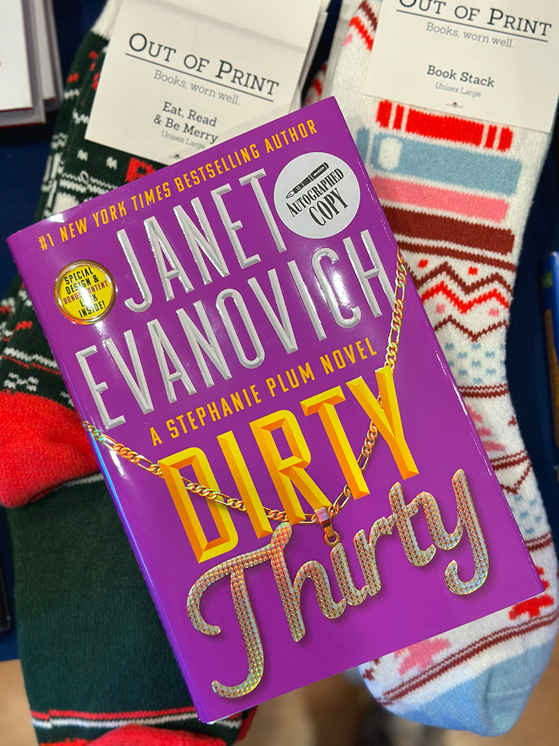 Nothing goes better with reading socks than reading. Socks and signed copies of DIRTY THIRTY are at @quailridgebooks in Raleigh, N.C.