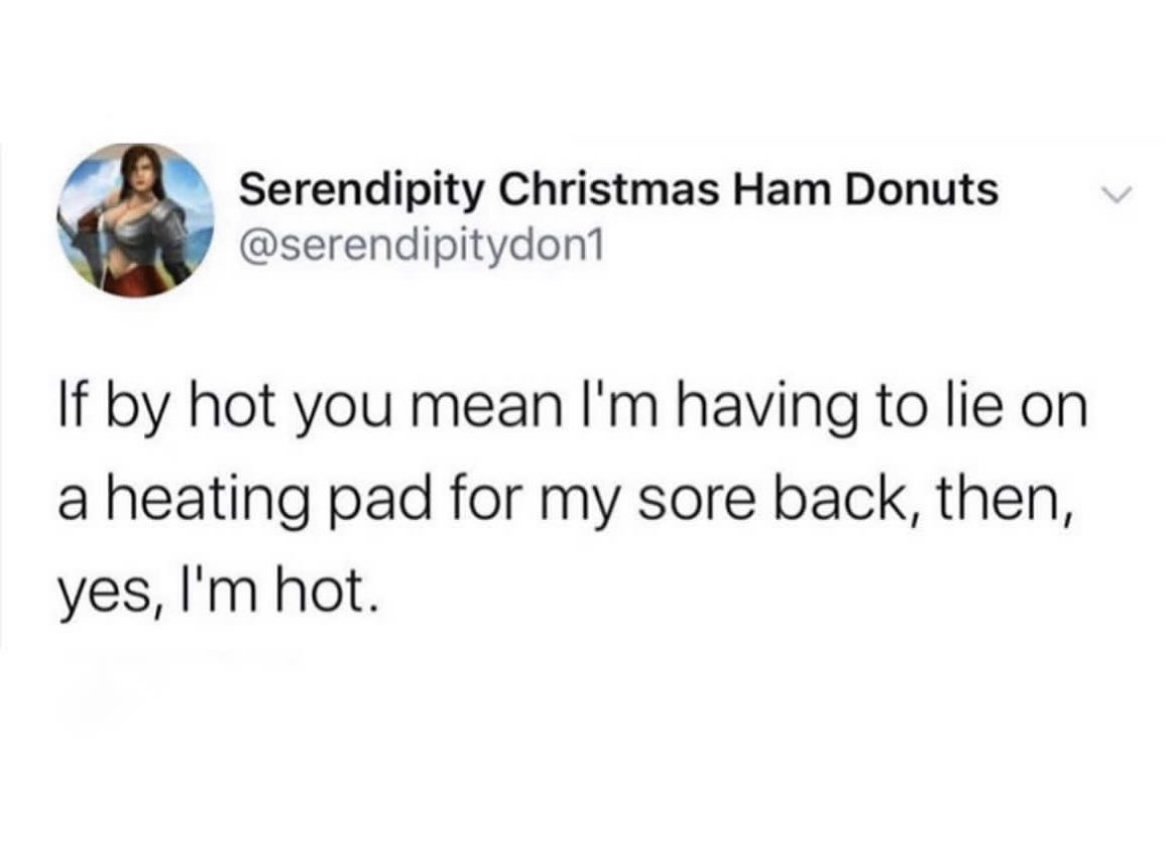 StMargBayChiro's tweet photo. We do usually recommend ice for that inflammation, but still funny!
#FridayFunnies https://t.co/xKrFmE3ohp