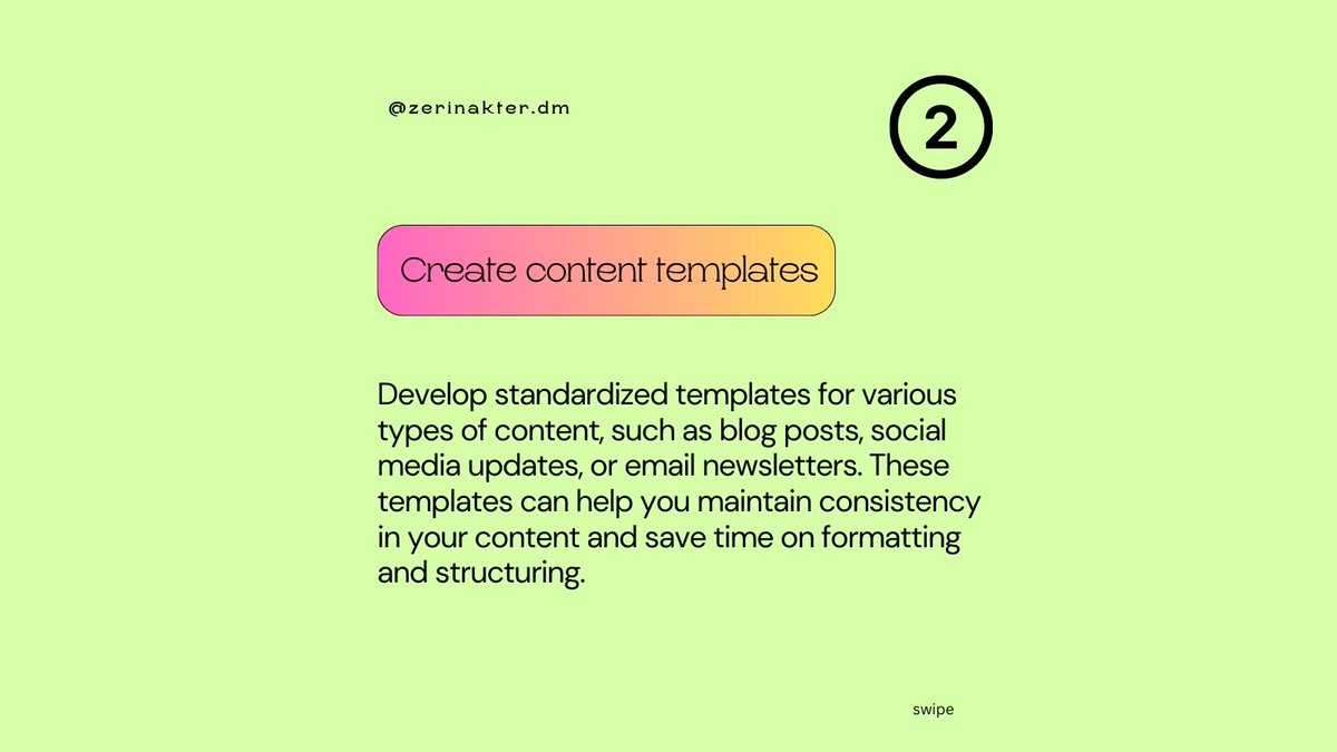 zerin_akte2722's tweet photo. "Elevate your content creation with these four strategies:
AI-powered assistance
Streamlined templates
Strategic planning
Smart delegation Boost productivity and quality in 2023! #ContentCreation #Productivity #ContentHacks
#TimeSaver
#AIAssistance
#ContentTemplates" https://t.co/qbs158dAbV