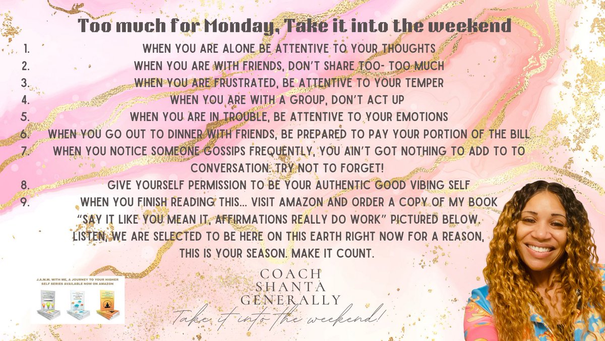 Happy Friday Beautiful Souls, 
When it is too much for Monday let's do it on a Friday
#ShantaGenerally #authentictalks2.0 #Healthandwellness #Jammwithme #Weekendvibes #positivity #meditation #socialmedia #AUthentictalkswithshanta #podcaster #podcasts #podchaser