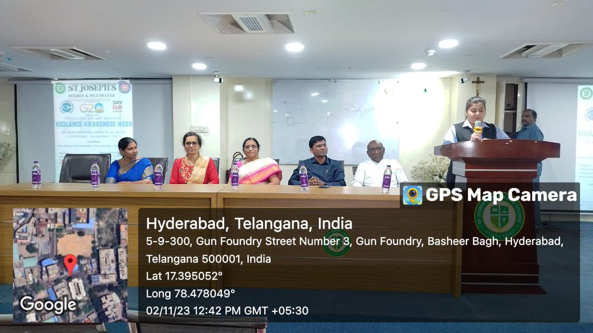 Officers of DGoV HZU conducted a seminar / awareness programme on vigilance week on 02nd November at St Joseph's Degree college Hyderabad #vigilanceawarenessweek2023  #SayNoToCorruption