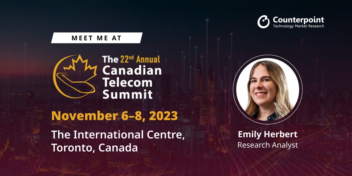 Our Research Analyst, <a href="/EmilyH_Research/">Emily Herbert</a> will be attending the 22nd Annual Canadian Telecom Summit at The International Centre, Toronto.

You can schedule a meeting with her to discuss the latest trends in the TMT sector and understand how our leading research and services can help