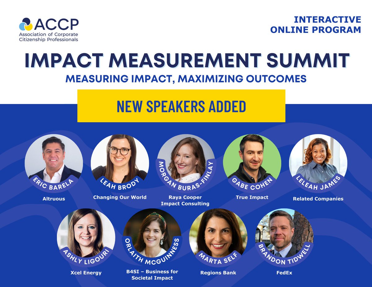We're thrilled to announce our latest additions to the Impact Measurement Summit lineup. Get ready for fresh insights and inspiration from industry leaders. Register now: accp.me/Measurement