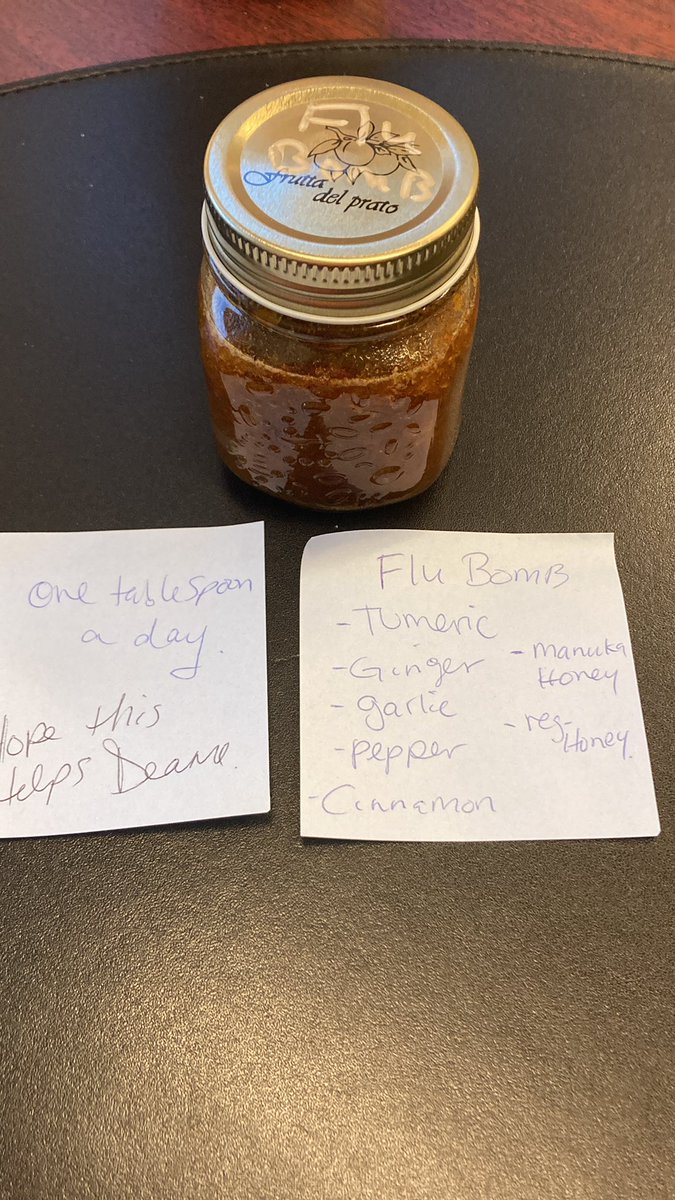 When your custodian <a href="/dedenoel/">Deanne Noel</a> <a href="/QueenStreetPS/">Queen Street P.S.</a> <a href="/PeelSchools/">Peel District School Board</a> <a href="/DF5719/">Donna Ford</a> brings a natural , homemade remedy for the principal’s flu- thank you! I feel blessed to work with such caring staff!