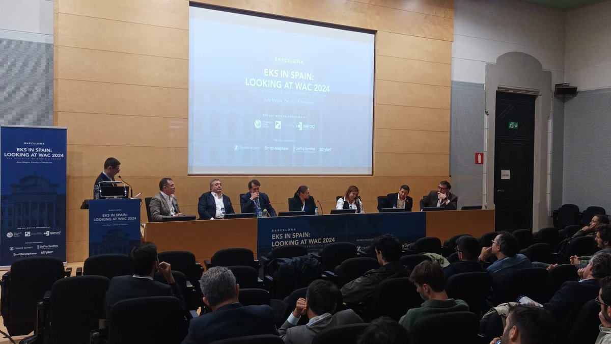 Hoy estamos en la <a href="/UniBarcelona/">Universitat de Barcelona</a> celebrando el curso 'EKS in Spain: Looking at WAC 2024' junto a <a href="/seccadera/">Sociedad Española de Cirugía de Cadera</a>.

¡Siempre es un placer aprender de referentes nacionales y europeos!👏🏻