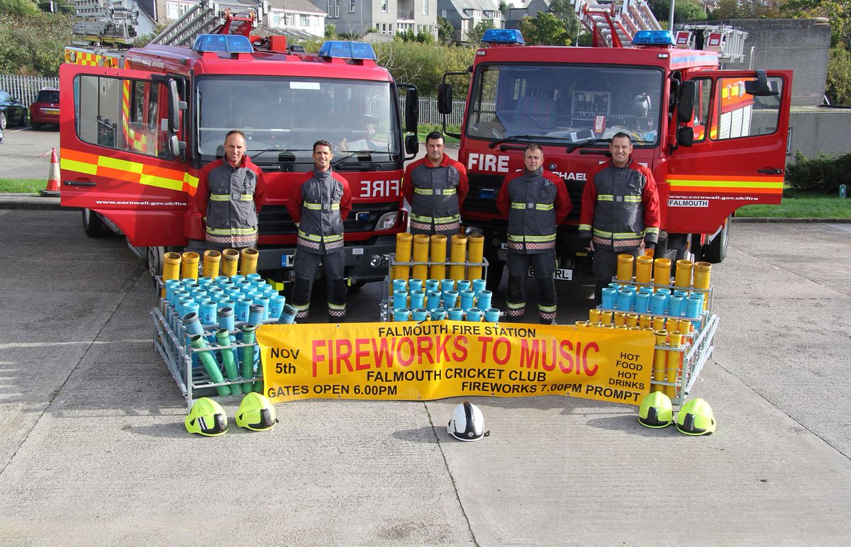 🎆💥 Come along to Cornwall's biggest fireworks display on Bonfire Night, organised by <a href="/CornwallFRS/">Cornwall Fire and Rescue Service</a>!

Falmouth Cricket Club | November 5 | Gates open at 6pm for a 7pm start.

Entry is £5 for adults and £2.50 for children. Cash only.

Please park considerately.