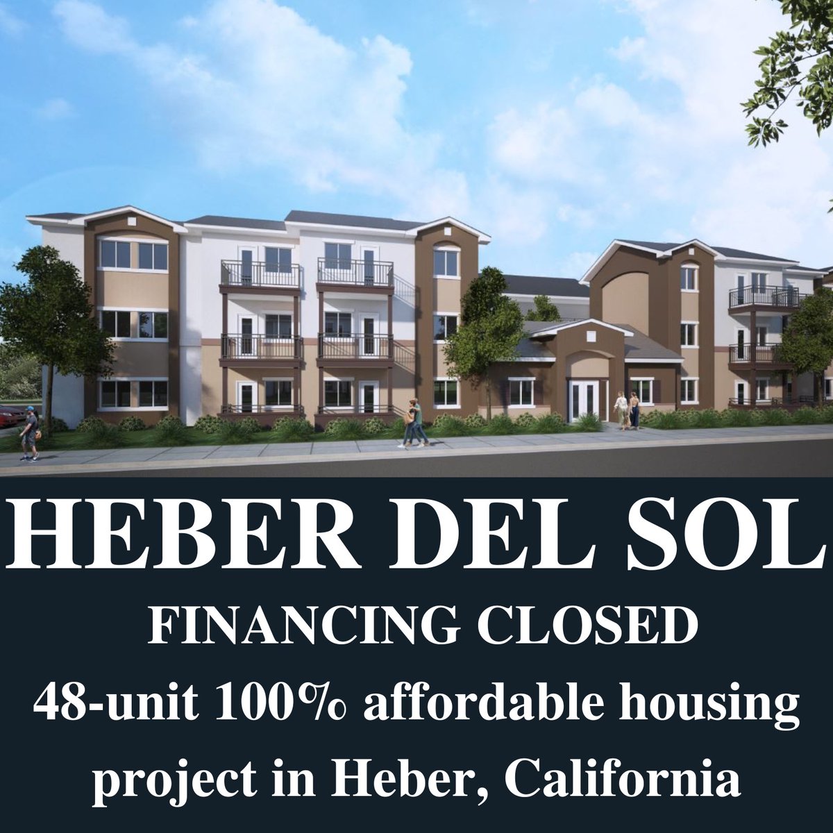 AffordableCrp's tweet photo. CRP Affordable Housing and Community Development is thrilled to announce the successful closure of financing for the Heber Del Sol Family Apartments – a visionary 48-unit affordable housing venture in Heber, Imperial County #AffordableHousing #imperial #California #heber https://t.co/DI9Zswn0vk