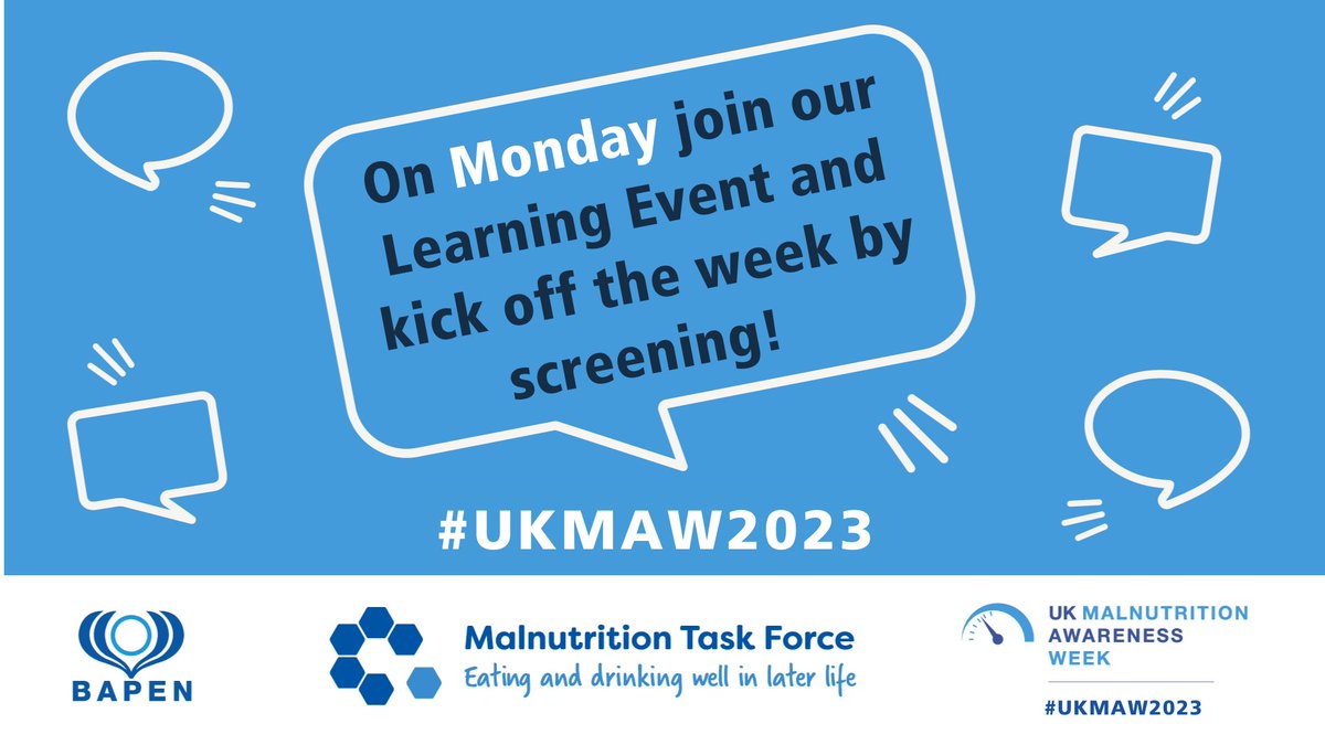 Our partners at <a href="/MalnutritionTF/">Malnutrition TF</a> are kicking off #UKMAW2023 with a Learning  Event from 10am today, with a packed schedule of short talks for anyone to listen to.

Head over to bitly.ws/WRWJ for more info and to watch live!