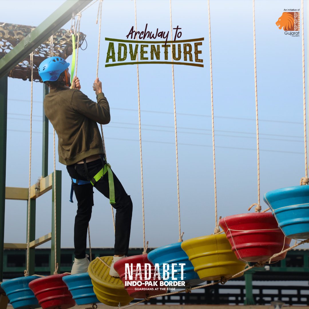 VisitNadabet's tweet image. Challenge your limits and create unforgettable memories at Nadabet&apos;s thrilling Rope Course adventure.

#ropecourse #ropecourseadventure #activities #activitiesatnadabet #visitnadabet #IndoPakBorder #NadabetBorder #SeemaDarshan  #gujarattourism #exploregujarat #incredibleindia