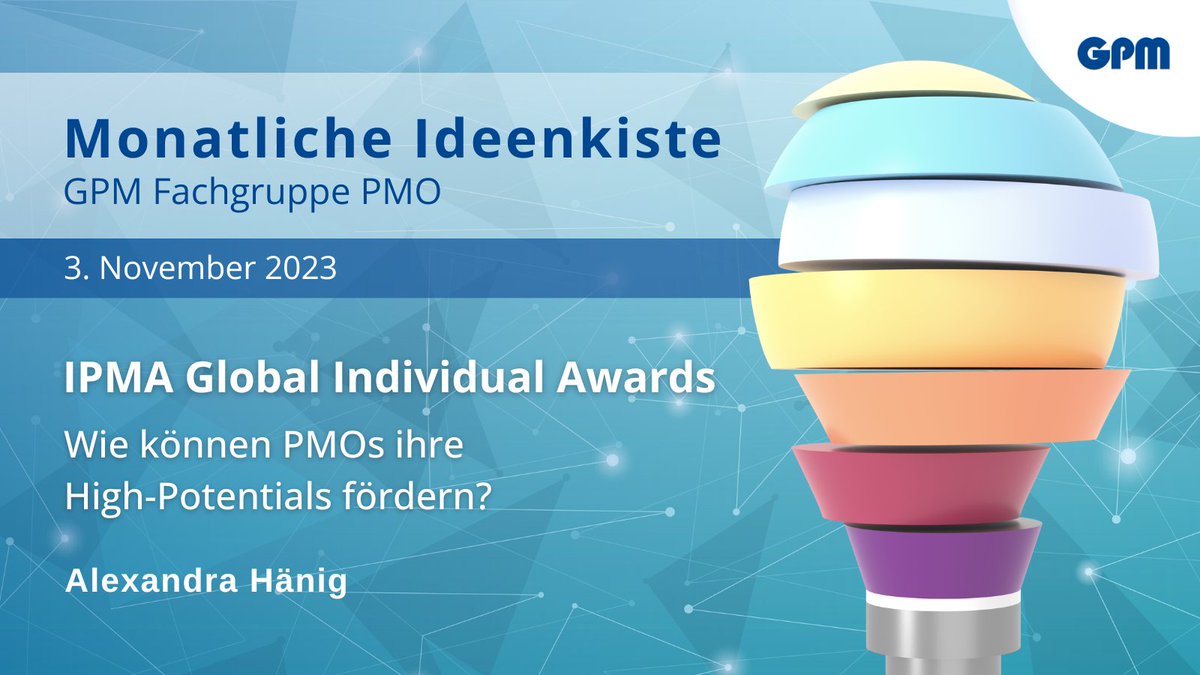 𝗘𝗶𝗻𝗹𝗮𝗱𝘂𝗻𝗴 𝘇𝘂𝗿 𝗺𝗼𝗻𝗮𝘁𝗹𝗶𝗰𝗵𝗲𝗻 𝗜𝗱𝗲𝗲𝗻𝗸𝗶𝘀𝘁𝗲 𝗱𝗲𝗿 𝗚𝗣𝗠 𝗙𝗮𝗰𝗵𝗴𝗿𝘂𝗽𝗽𝗲 𝗣𝗠𝗢
📅 3. Nov | 📍 Online | 💸 Kostenlos

Anmeldung unter: gpm-ipma.de/veranstaltunge…

#GPM_IPMA #projektmanagement #pmo #projekte