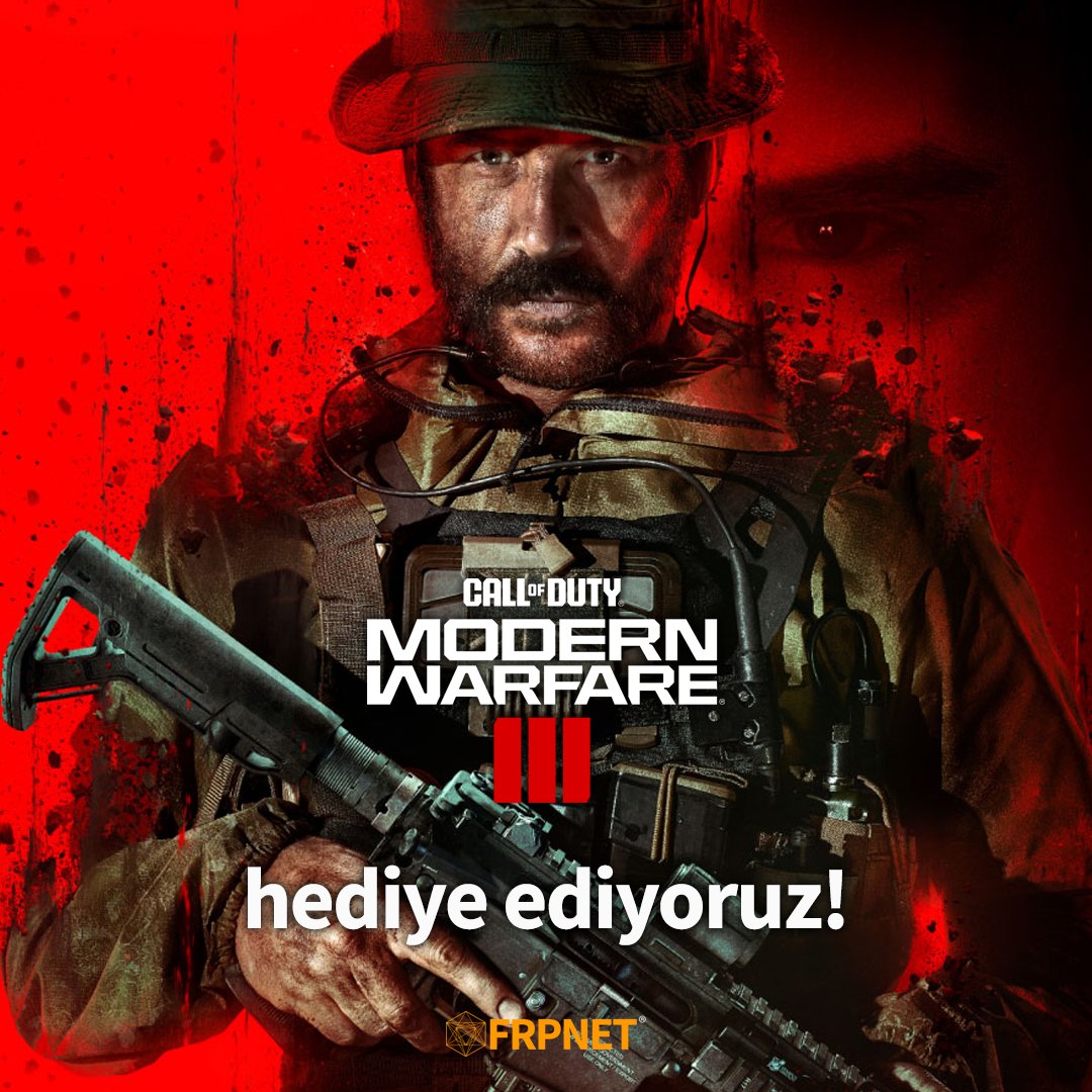 Call of Duty Modern Warfare III çıkışına az kaldı. Activision ve FRPNET iş birliğiyle 1 kişiye oyunu hediye ediyoruz. (PC)

YAPMANIZ GEREKENLER:
1) <a href="/frpnet/">Frpnet</a> hesabını takip edin.
2) Bu gönderiyi Retweet edin ve beğenin.

Son katılım: 6 Kasım 2023 - 23:59