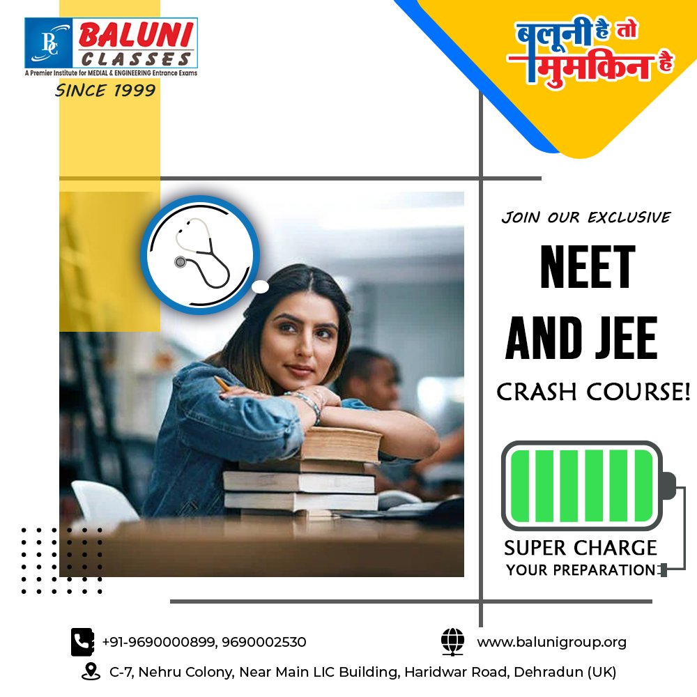 BaluniGroup's tweet photo. Get ready to supercharge your NEET and JEE exam preparations.
Join Our Exclusive NEET and JEE Crash Course!
Website: https://t.co/hP7RD32OVC
Contact No: +91-9690000899,
+91-9690002530, +91-8954303555
#neet2024 #jee #exam #preparation #joinus #exclusive #crash #course #goals https://t.co/AuT9r8HP8v