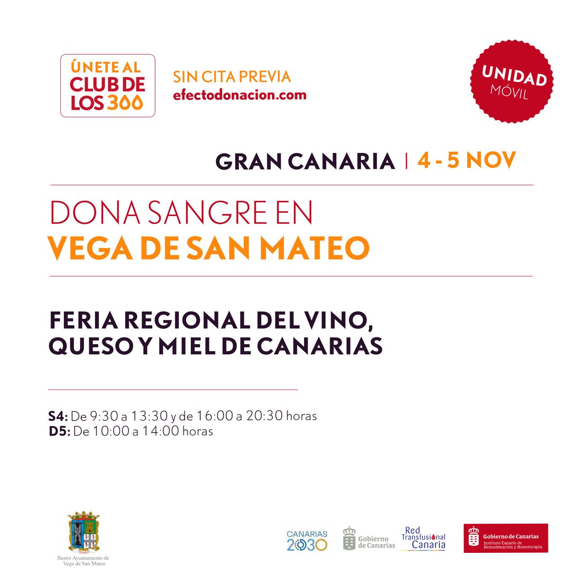 ichhCanarias's tweet photo. ‼️ Te proponemos un estupendo #planfinde si estás en #GranCanaria La Vega de San Mateo acoge una nueva edición de la Feria Regional de Vino, Queso y Miel de Canarias

👉 Ven a disfrutar de lo mejor de nuestra gastronomía y #DonaSangre en la unidad móvil sin cita previa https://t.co/n1zJsLk1KZ