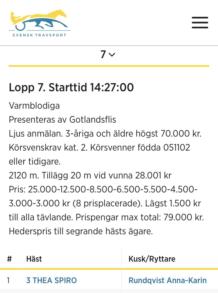 THEA SPIRO blev igår Flockis femte vinnare när hon vann på Visby för uppfödare, tränare och delägare <a href="/AKrundqvist/">Anna-Karin Rundqvist</a> !🤩🍾🥳

Mycket stark insats från dödens där Thea kort och gott tryckte sönder ledaren i sista sväng och stegade undan mycket enkelt!💪👌