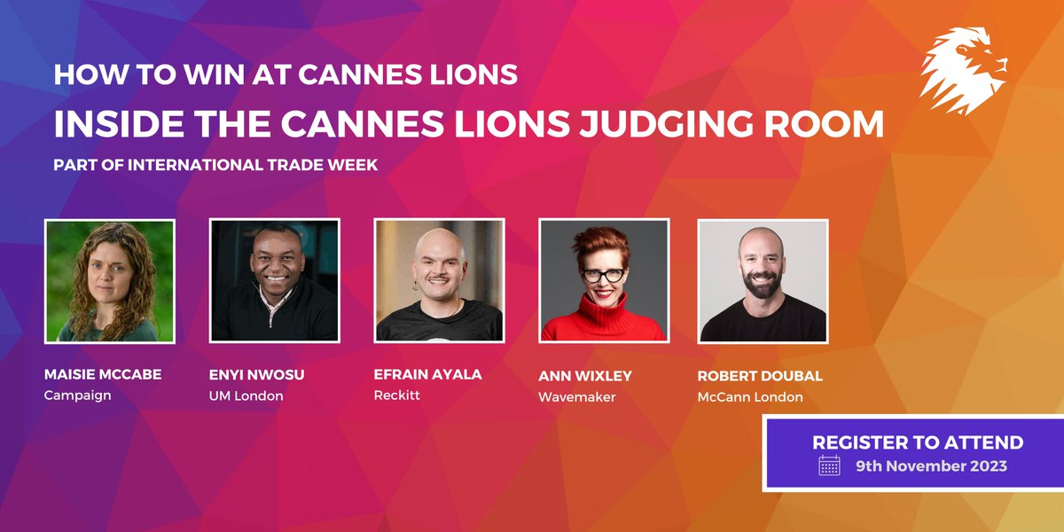 ad_association's tweet image. Have you ever wondered what it&apos;s like &apos;Inside the Cannes Lions Judging Room&apos;? Join
@MaisieMcCabe, as she asks Enyi Nwosu, Efrain Ayala,
@annwixley, and Rob Doubal for their insights which may just give you a competitive edge!  

RSVP : bit.ly/3MmGVX0