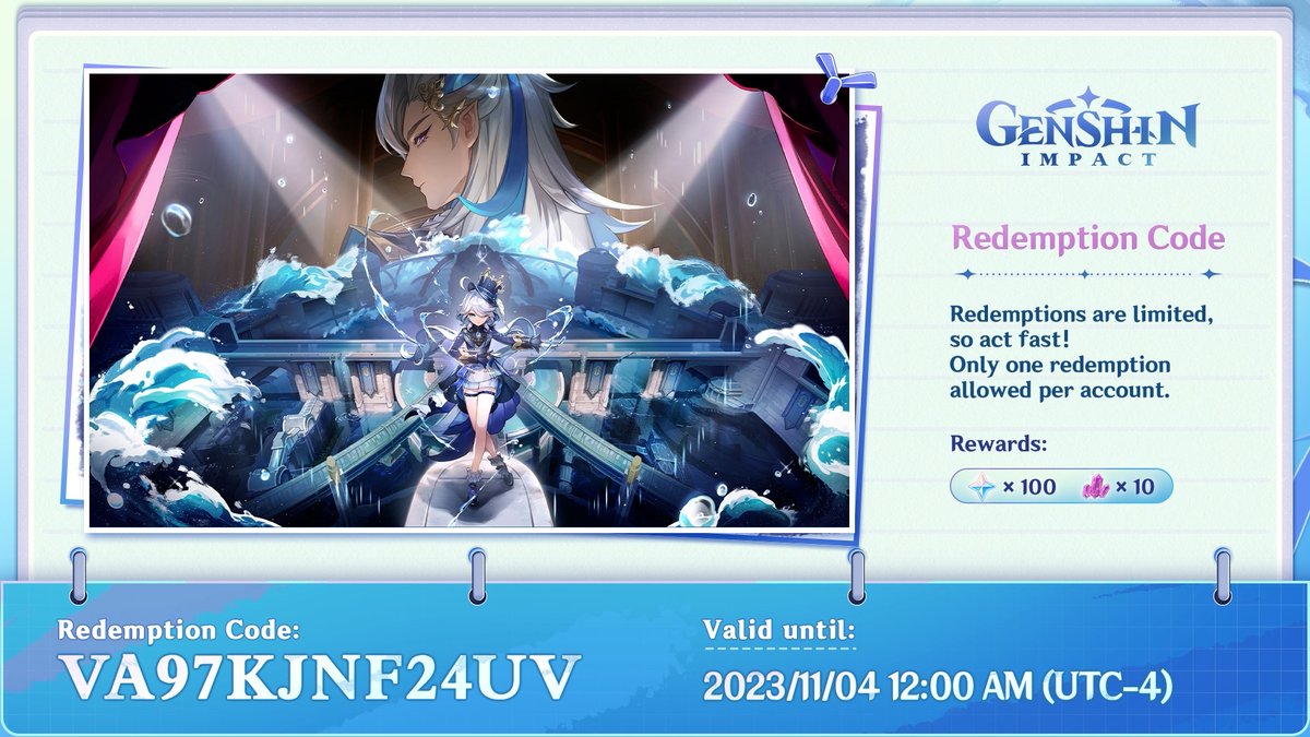 Genshin Impact 2.2 Special Program Codes - 300 Primogems