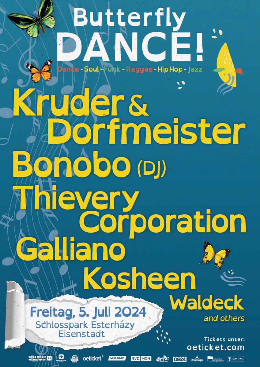 Eisenstadt, Austria! We are excited to announce that we will be playing the Butterfly Dance Festival on July 5th in beautiful Eisenstadt! Tickets are available now, click below to get yours! thieverycorporation.com/tour/